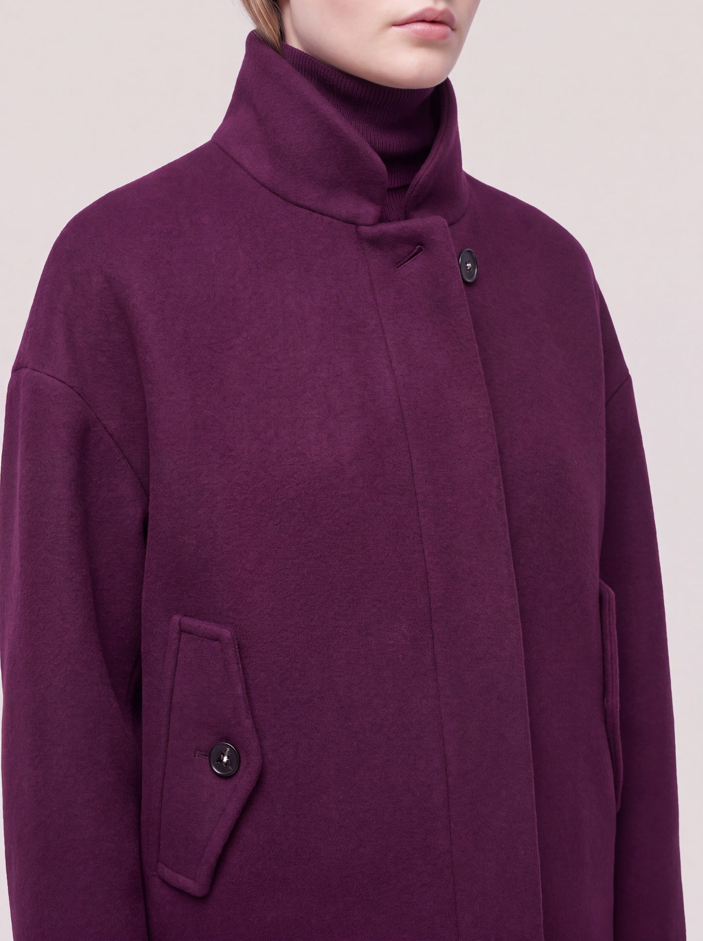Cappottino volume ovetto in lana cashmere dark grape cpa115_t28 n_f26-28_tdargr 75934142103878