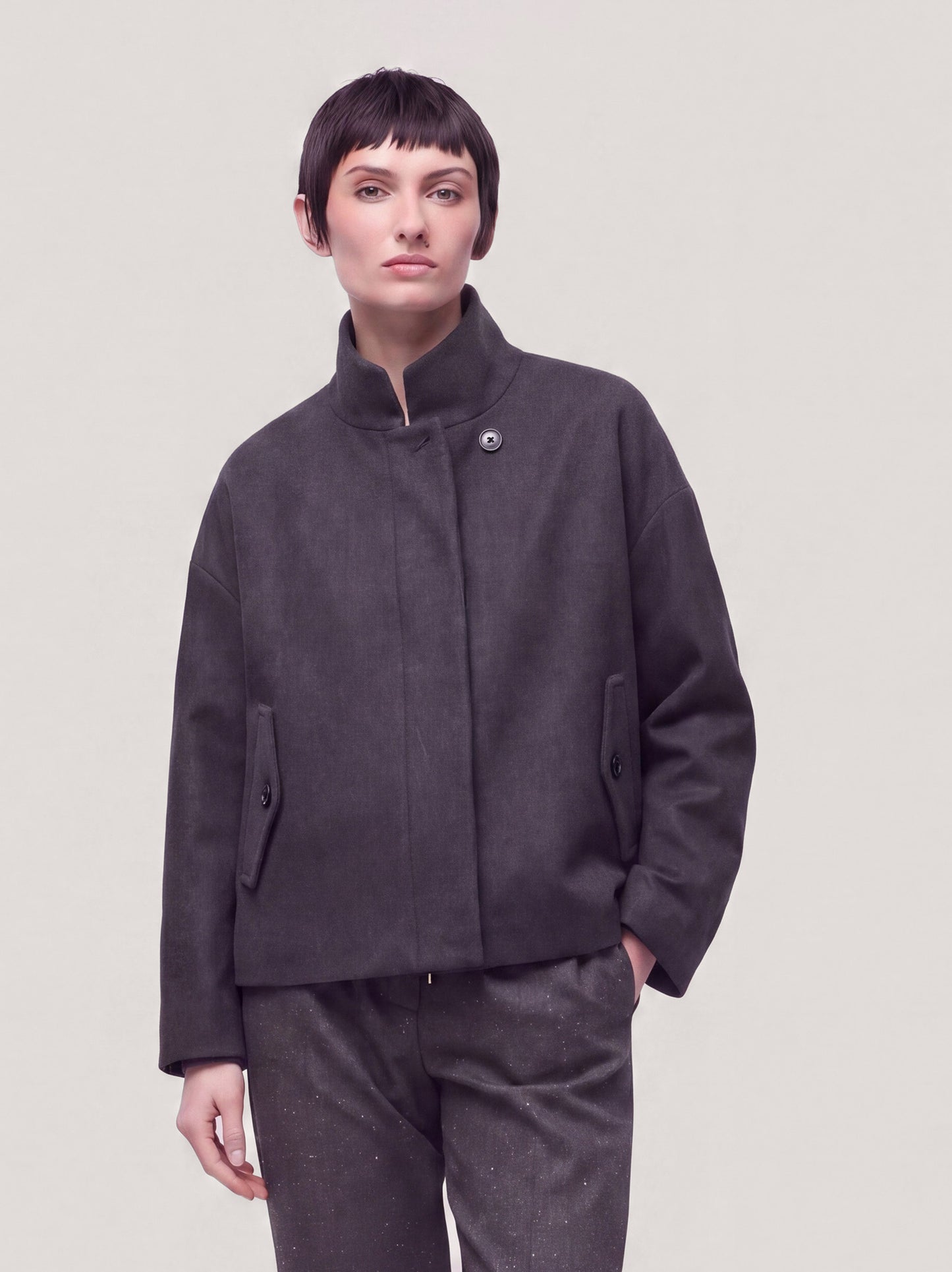 Wool-cashmere egg-shape cocoon coat anthracite cpa115_t28 n_f26-28_tantra 75936302268742