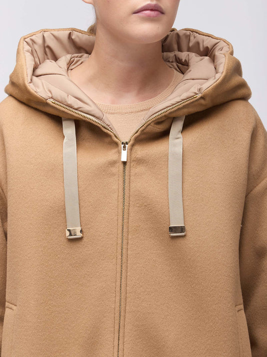 Bomber full zip con cappuccio - Bomber full zip con cappuccio alt - 002