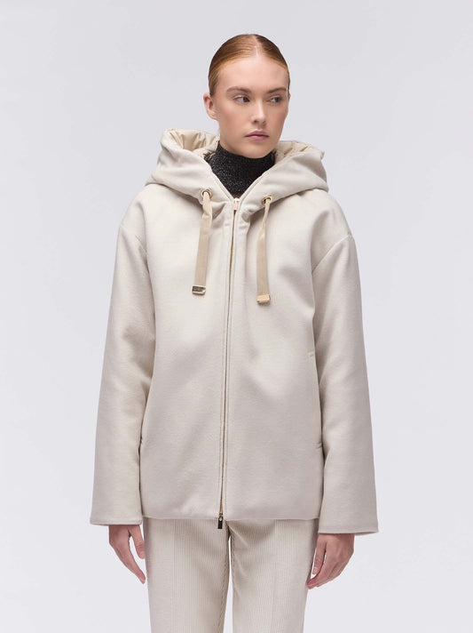 Bomber full zip con cappuccio gesso cpt064_n_f2520b_ges003