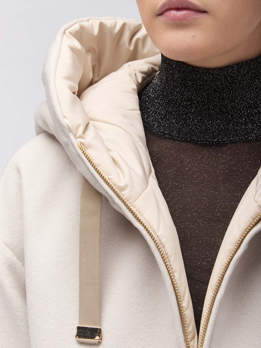 Bomber full zip con cappuccio - Bomber full zip con cappuccio alt - 002