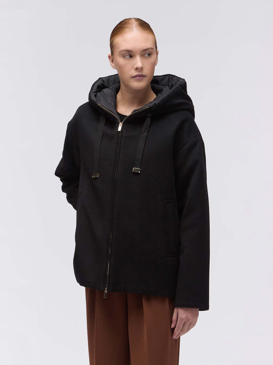 Bomber full zip con cappuccio nero cpt064_n_f2520b_ner006