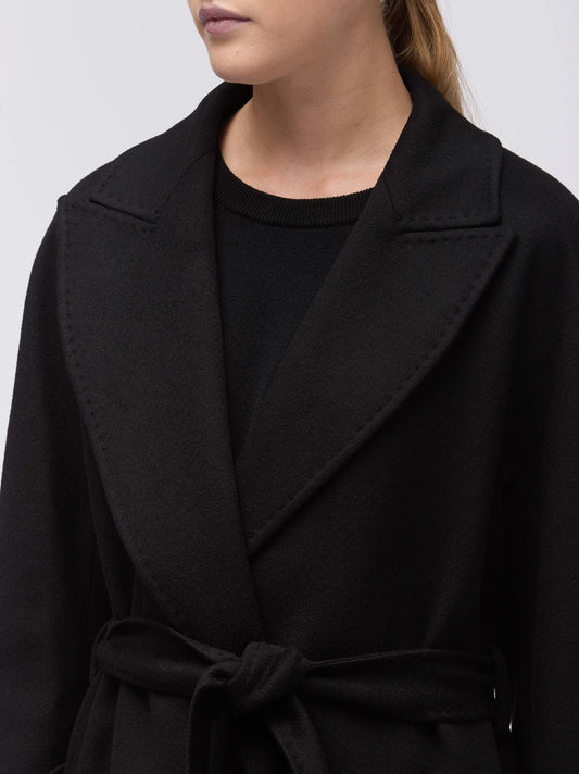 Pure cashmere wrap coat with kimono sleeves - Pure cashmere wrap coat with kimono sleeves alt - 002