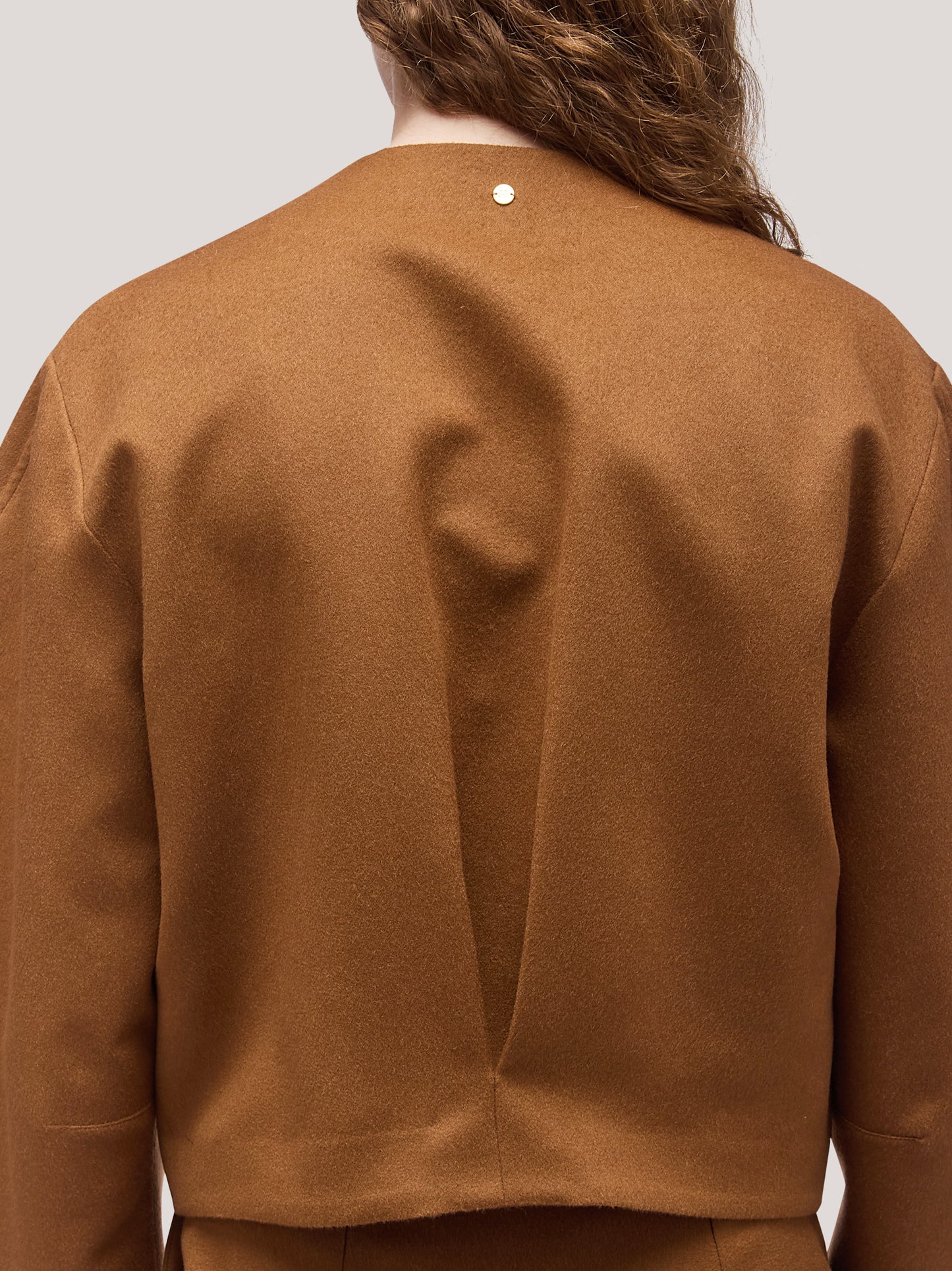 Giacca donna crop in flanella tabacco gam045_f2513a_ta0001 68145399595334