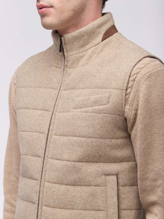 Men's quilted wool-cashmere vest - Men's quilted wool-cashmere vest alt - 002