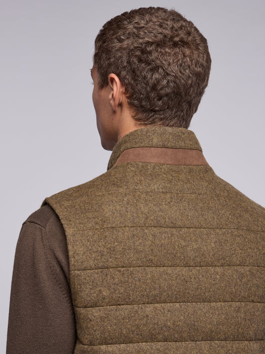 Gilet da uomo trapuntato in lana cashmere - Gilet da uomo trapuntato in lana cashmere alt - 002