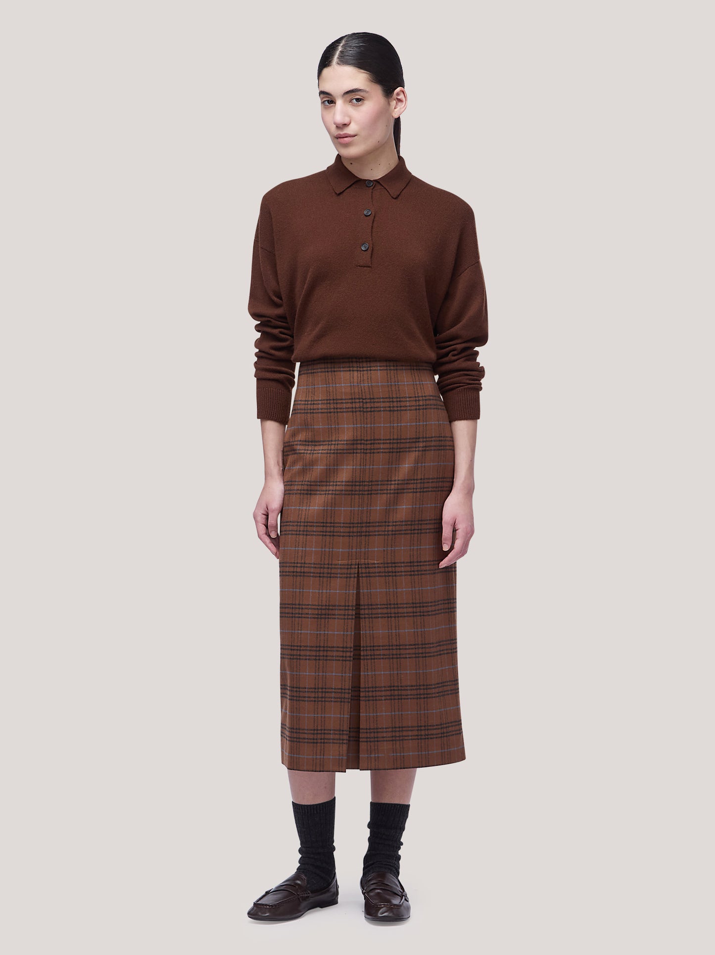 Shirt dress in Glen check flannel volcano gon077_t22_f26-22_tvulca 74820014408006