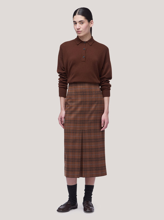 Shirt dress in Glen check flannel volcano gon077_t22_f26-22_tvulca