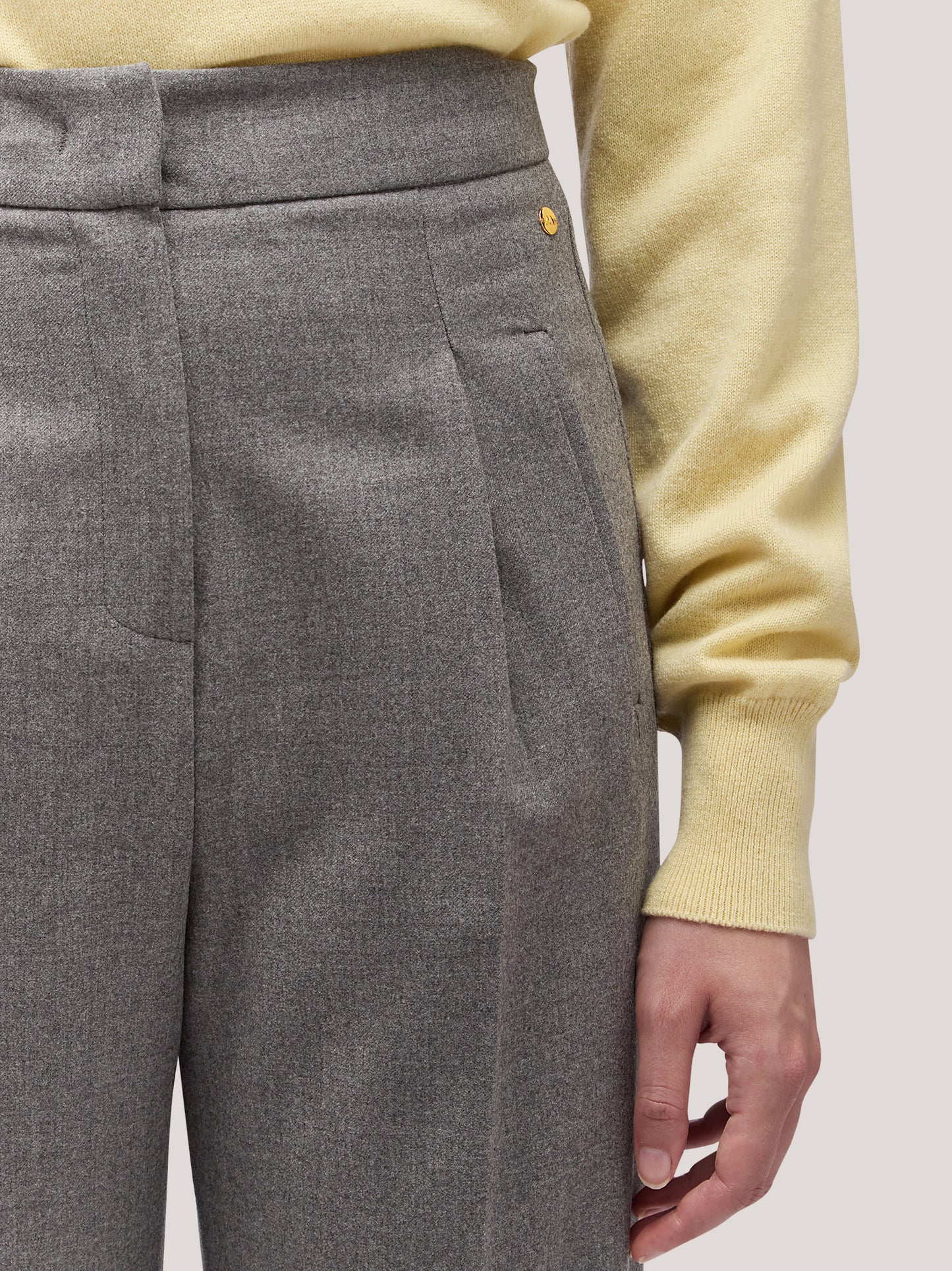Women's flannel palazzo trousers with cuffs perla pam184_f2519a_per001 68145239523654