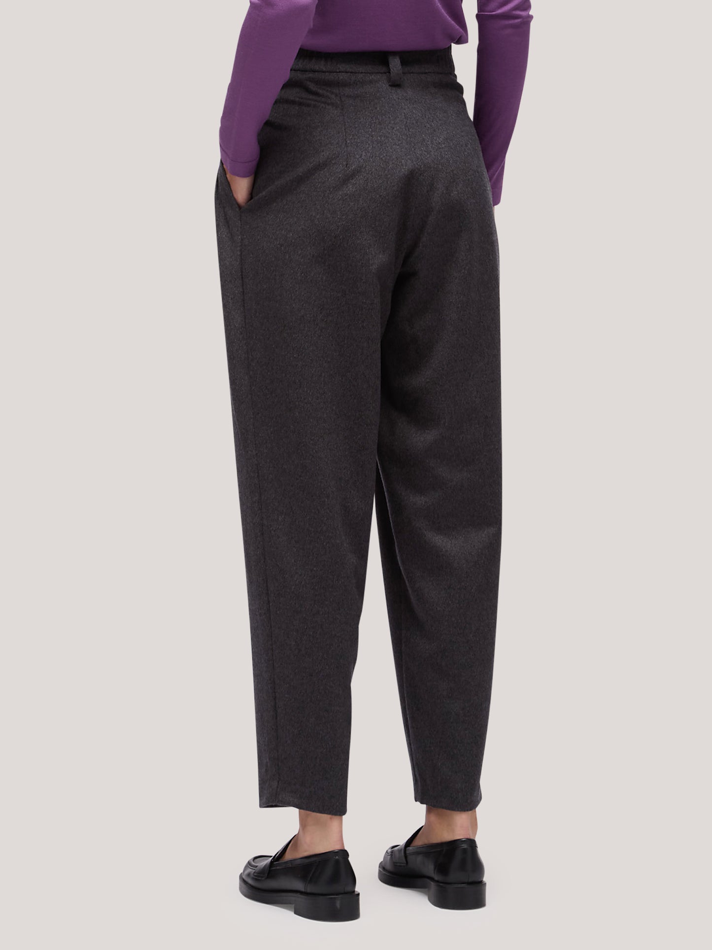 Pantalone donna a uovo in flanella antracite pam188_f2513a_an0001 68145181557062