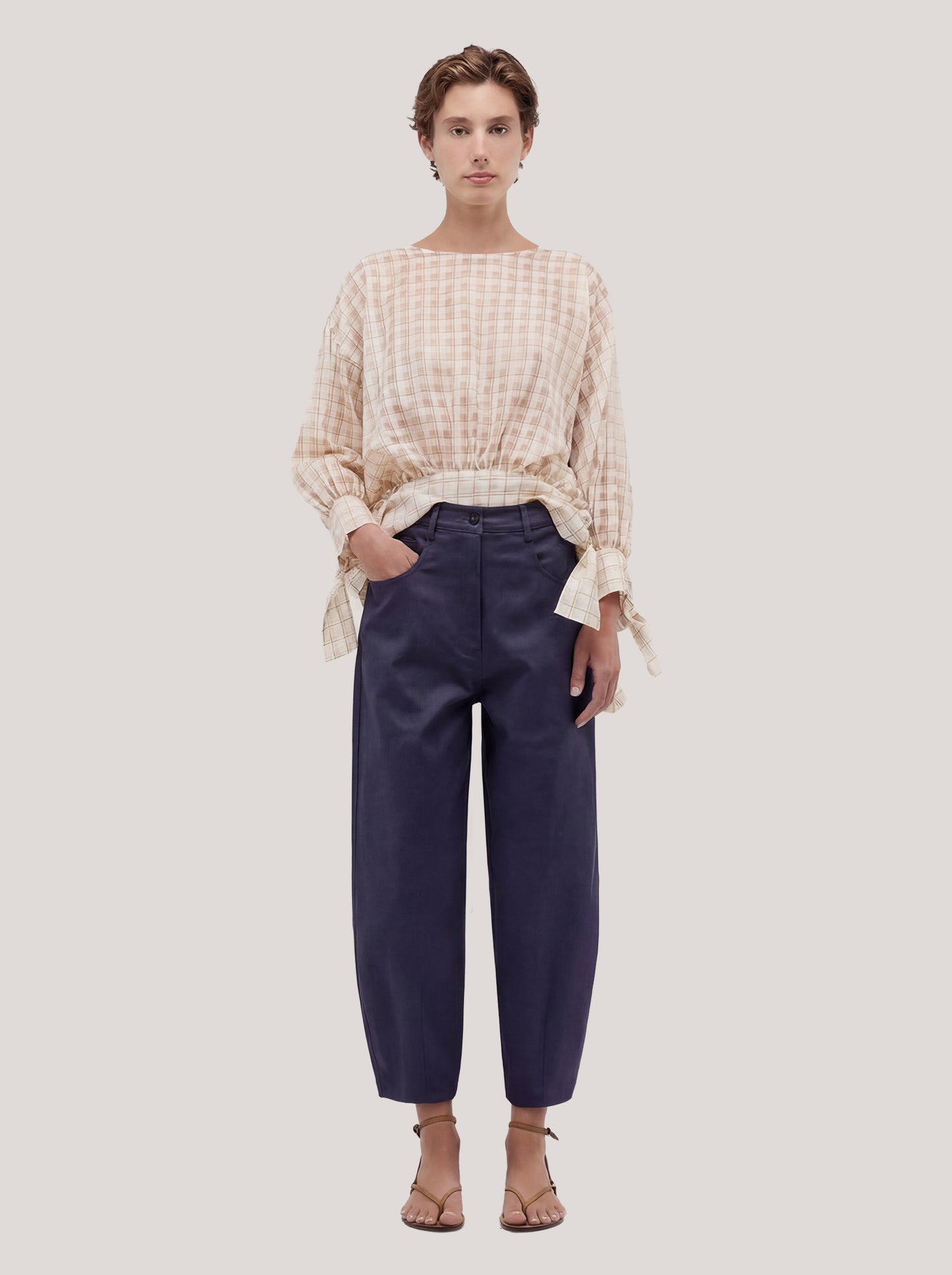 Pantalone a palloncino in gabardine blu navy pam215_s2612b_tblnav 72020304167238