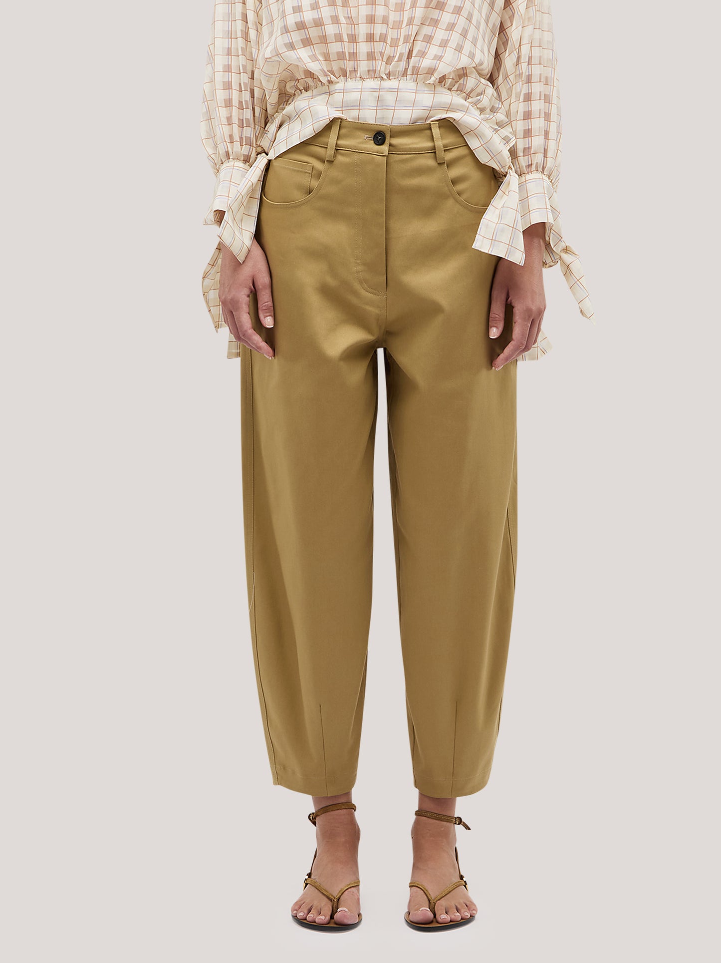 Pantalone a palloncino in gabardine sable pam215_s2612b_tsable 72020509425990