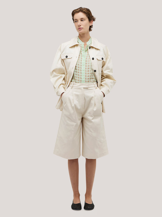 Bermuda shorts in gabardine panna pam216_s2612b_tpanna