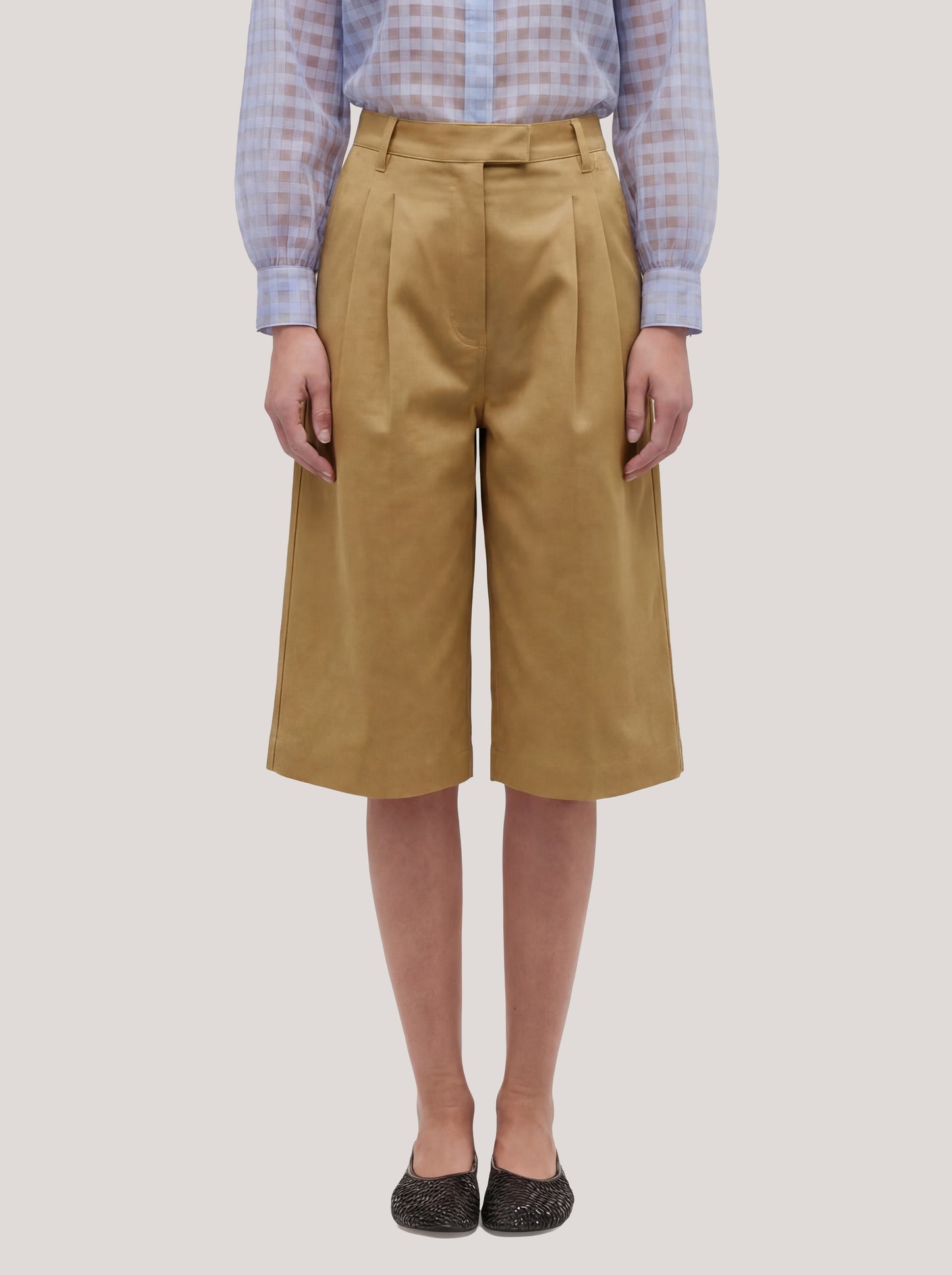Bermuda shorts in gabardine sable pam216_s2612b_tsable 72020611105094