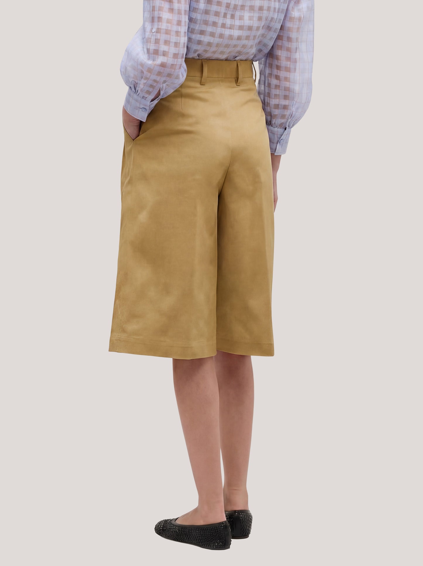 Bermuda shorts in gabardine sable pam216_s2612b_tsable 72020611137862