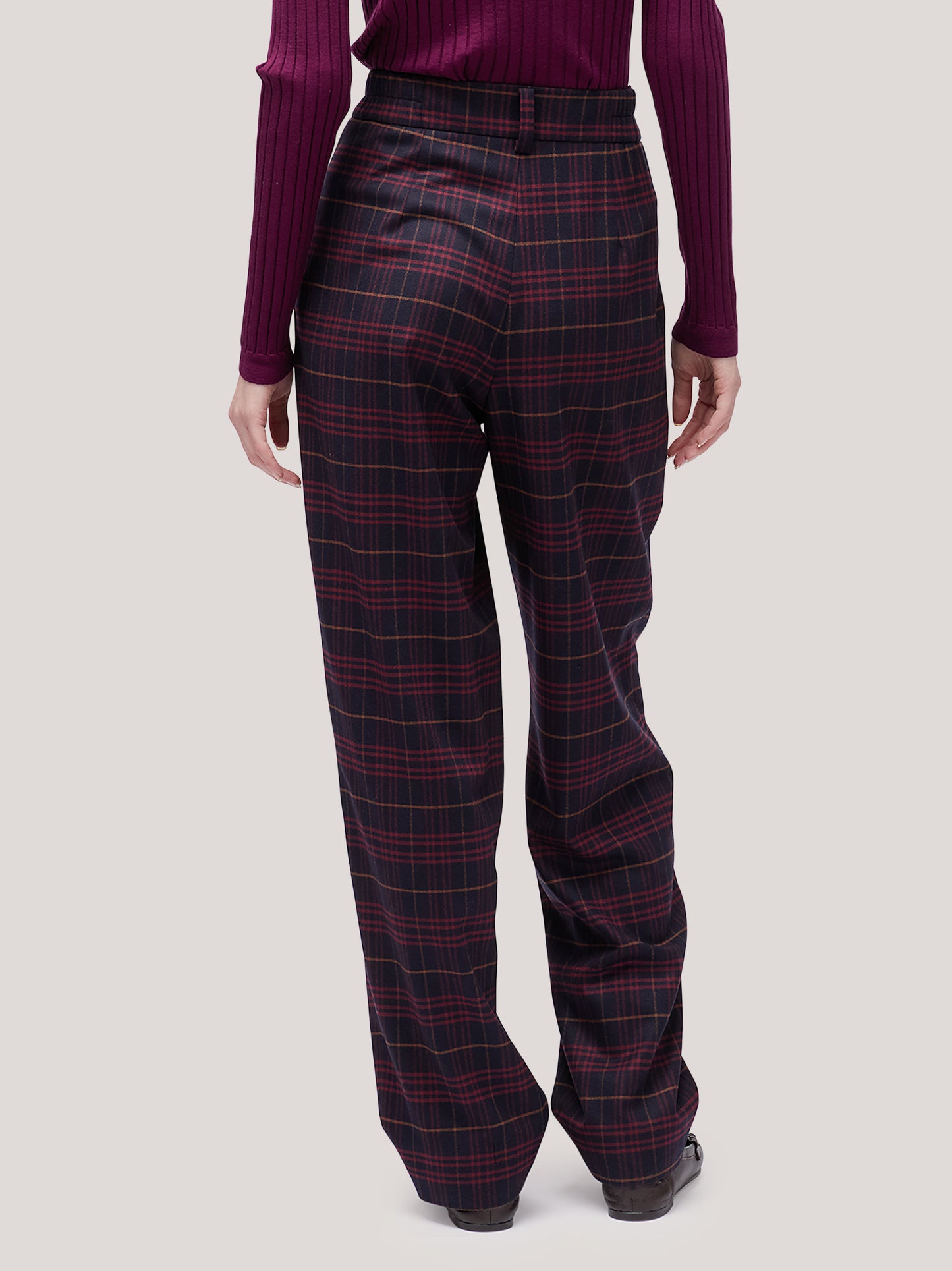Carrot fit trousers in Glen check flannel night pam232_t22_f26-22_tnotte 74820902486342