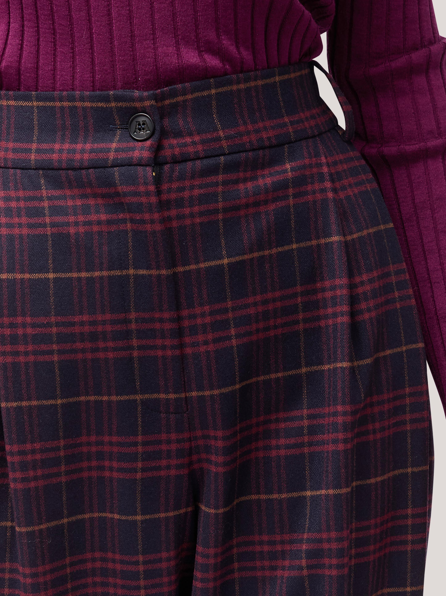 Carrot fit trousers in Glen check flannel night pam232_t22_f26-22_tnotte 74820902519110