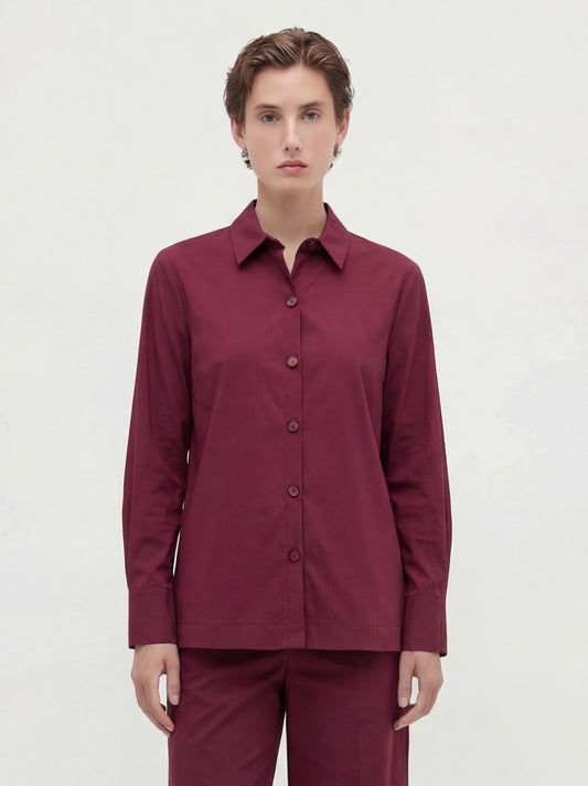 Camicia in tela vela amarena pgc052_col3_tamare