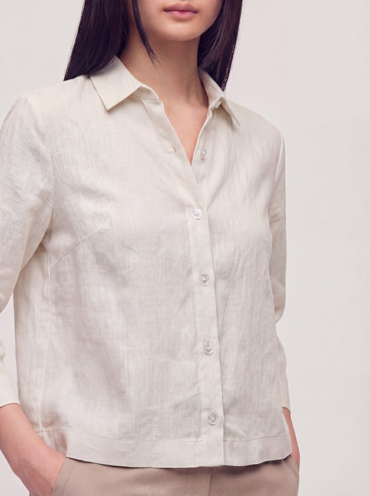 Camicia morbida in puro lino - Camicia morbida in puro lino alt - 002