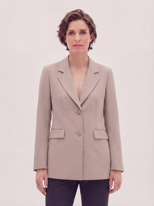 Giacca fluida con spacchi sul retro beige pgi035_col3_tbeige