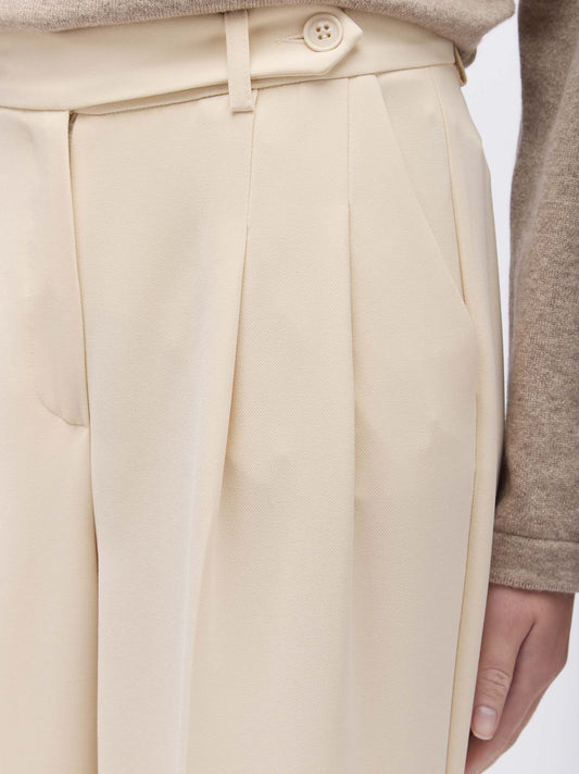 Pantalone palazzo con piega davanti - Pantalone palazzo con piega davanti alt - 002