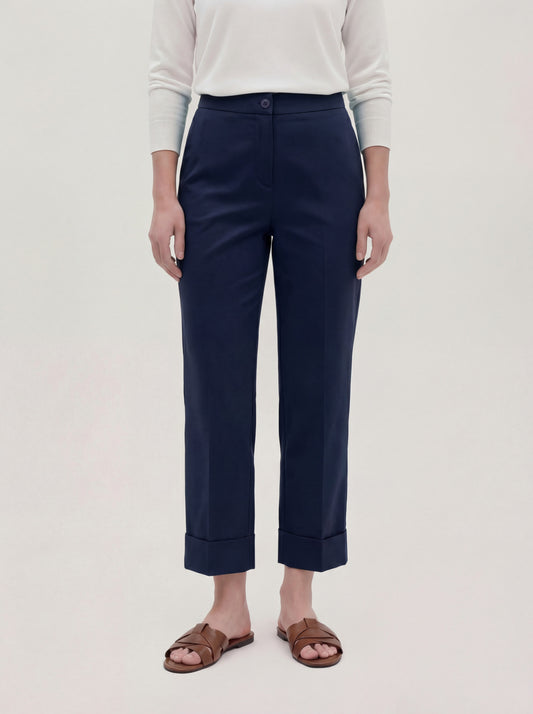 Pantalone diritto con risvolto blu png257_col3_tblu00