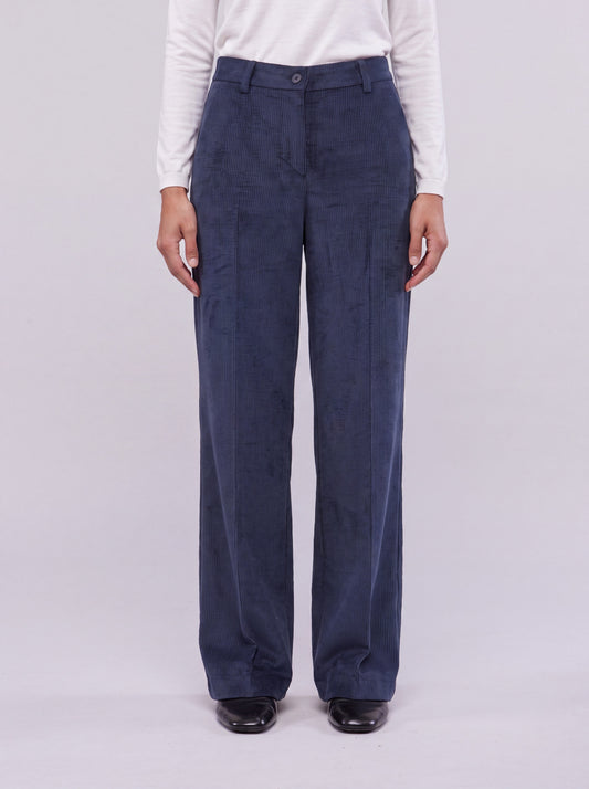 Wide-leg velvet palazzo trousers with slash pockets blu png268_n_col3_tblu00