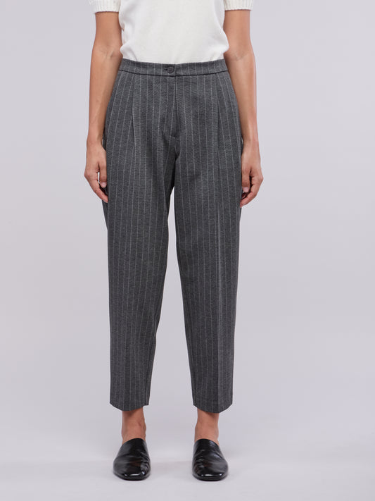 Pinstripe punto milano carrot fit trousers with pleats grigio png274_n_col3_tgrigi