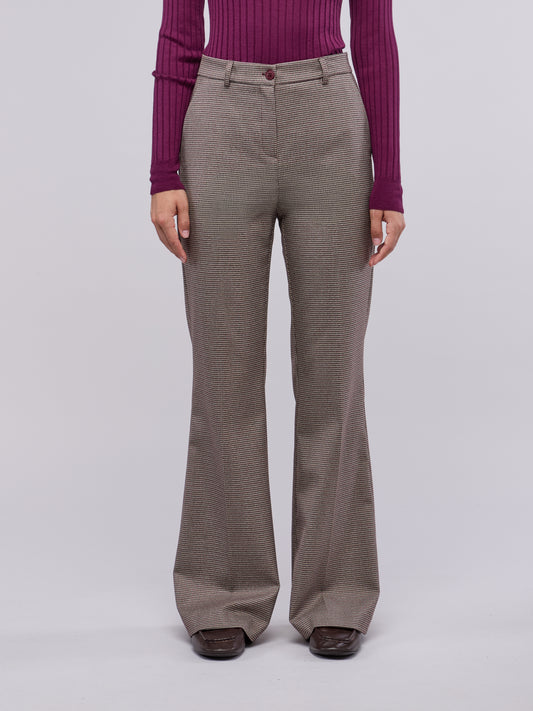 Houndstooth flared trousers bordo' png277_n_col3_tbordo