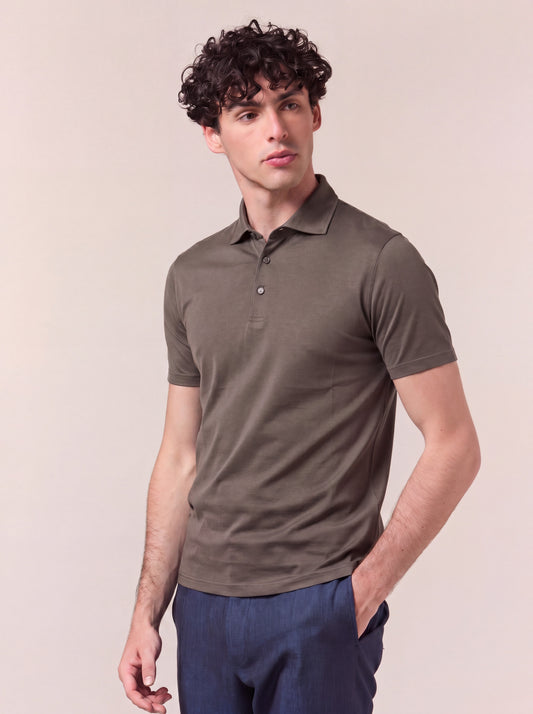 Polo mezza manica collo camicia filoscozia sabbia poc075_col3_tsabbi