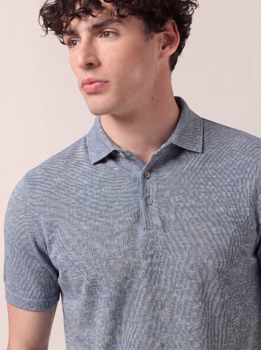 Polo mezza manica con collo camicia - Polo mezza manica con collo camicia alt - 002