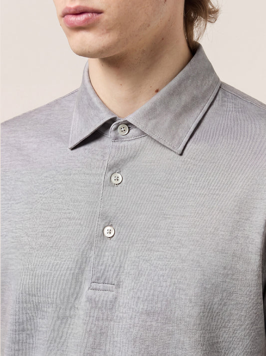 Maglia polo mezza manica con collo camicia in cotone, no taschino - Maglia polo mezza manica con collo camicia in cotone, no taschino alt - 002
