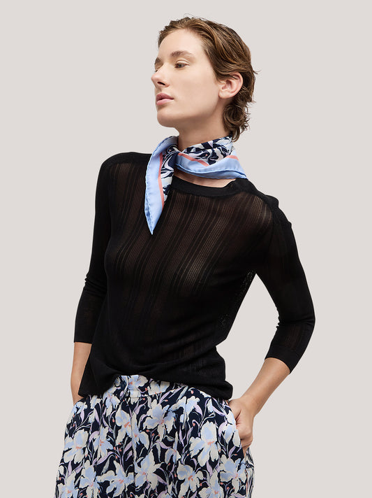 Foulard in seta fantasia orchidea, 50x50 lillac/lavander sca055_s2613a_tlilla