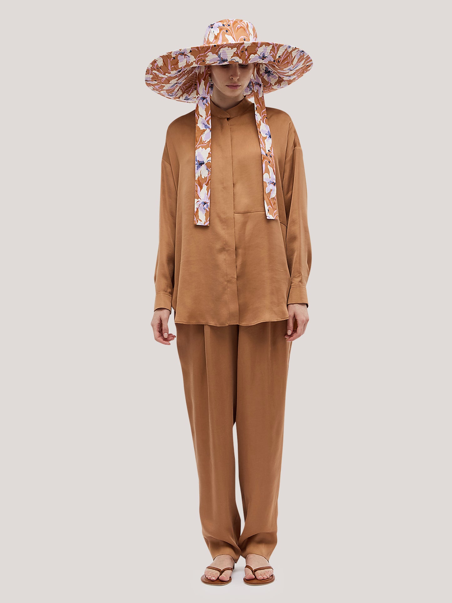 Over cotton technical shirt with front cut fired clay top091_s2610c_tterra 72190741217606