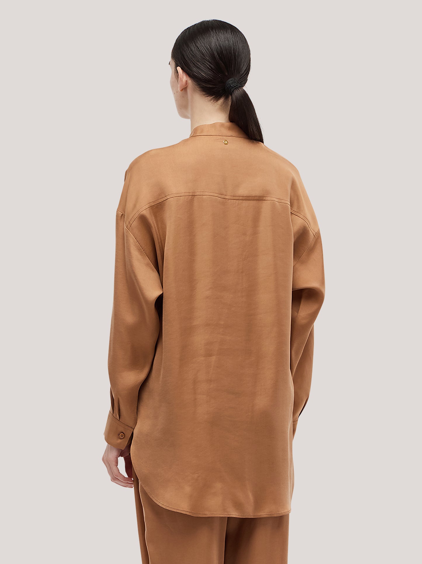 Over cotton technical shirt with front cut fired clay top091_s2610c_tterra 72190741283142