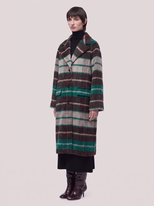 Modern fit prince of wales alpaca coat jade green cpa111_t32 n_f26-32_tgiada