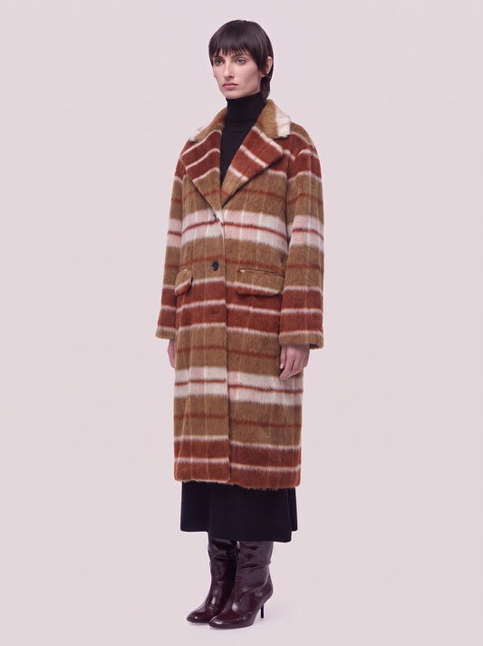 Modern fit prince of wales alpaca coat volcano cpa111_t32 n_f26-32_tvulca