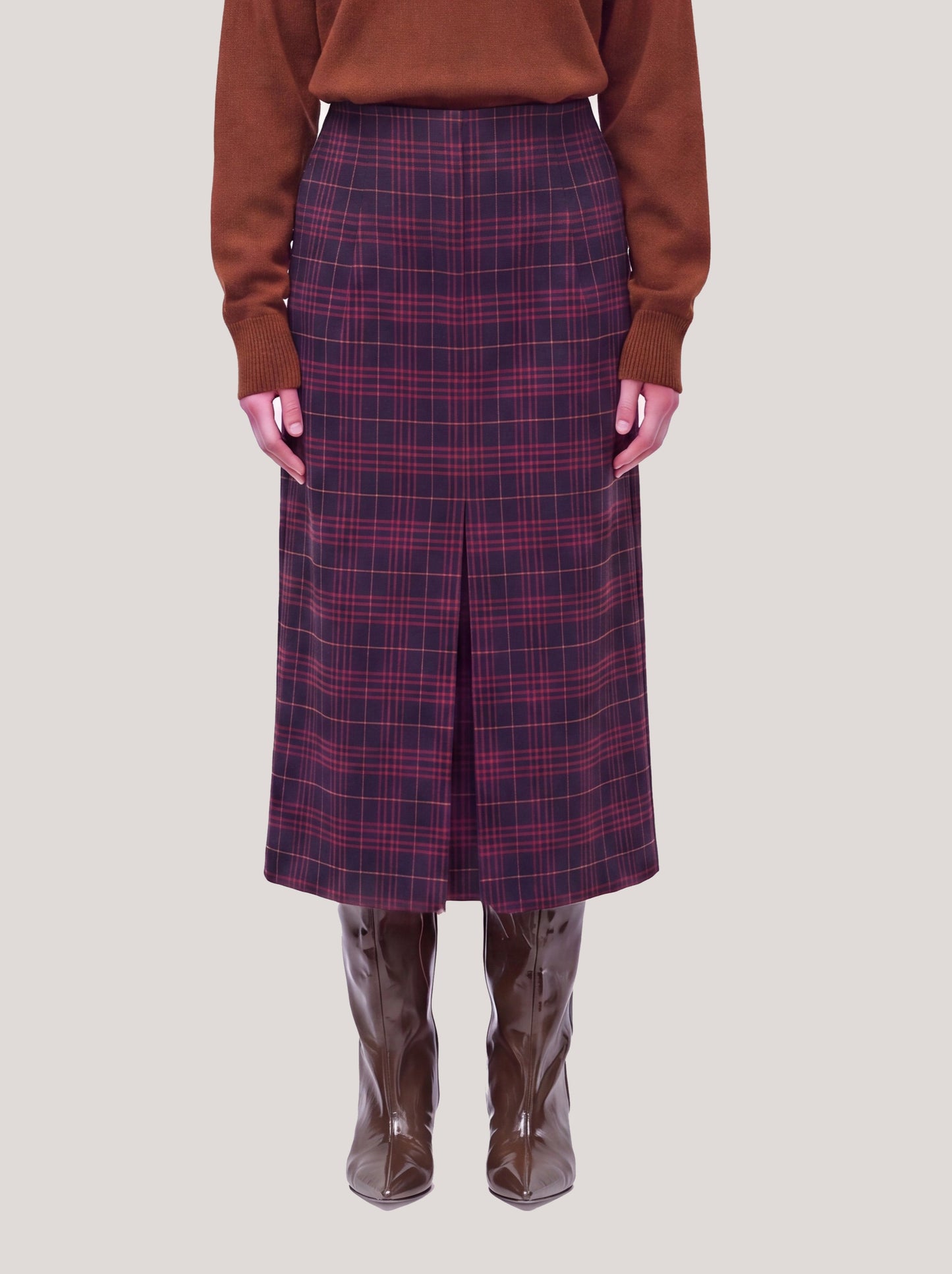 Shirt dress in Glen check flannel night gon077_t22_f26-22_tnotte 74843974533446