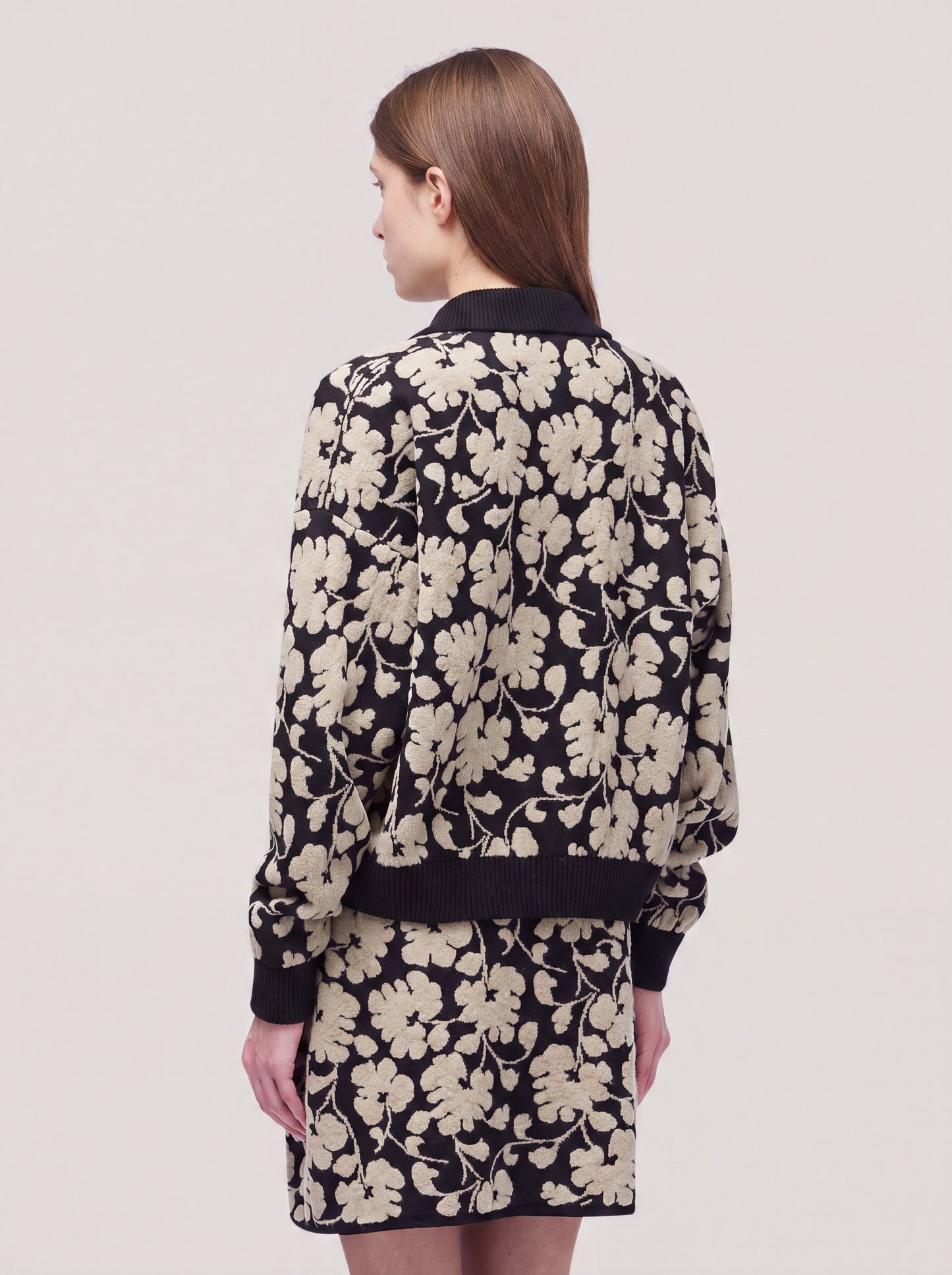 Giacchina in maglia jacquard Floreale nero duna 260r53_fw2611_999ner 74756539220294