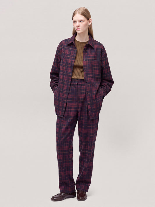Carrot fit trousers in Glen check flannel night pam232_t22_f26-22_tnotte