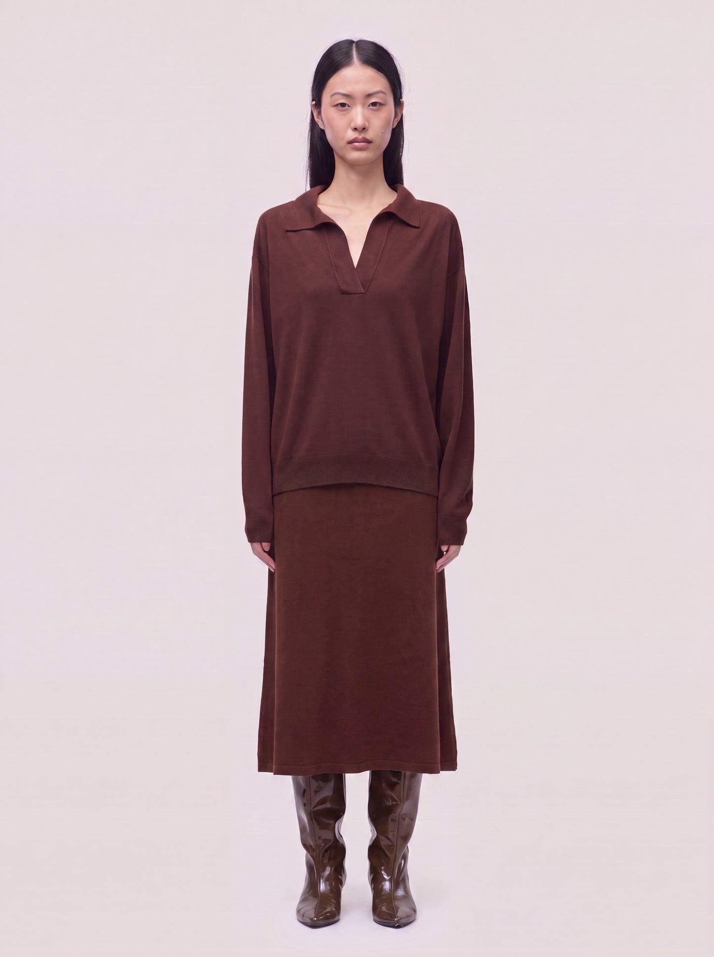 Gonna lunga in Essential cashmere noce 260a62_fw26-3_492noc 74707742589254