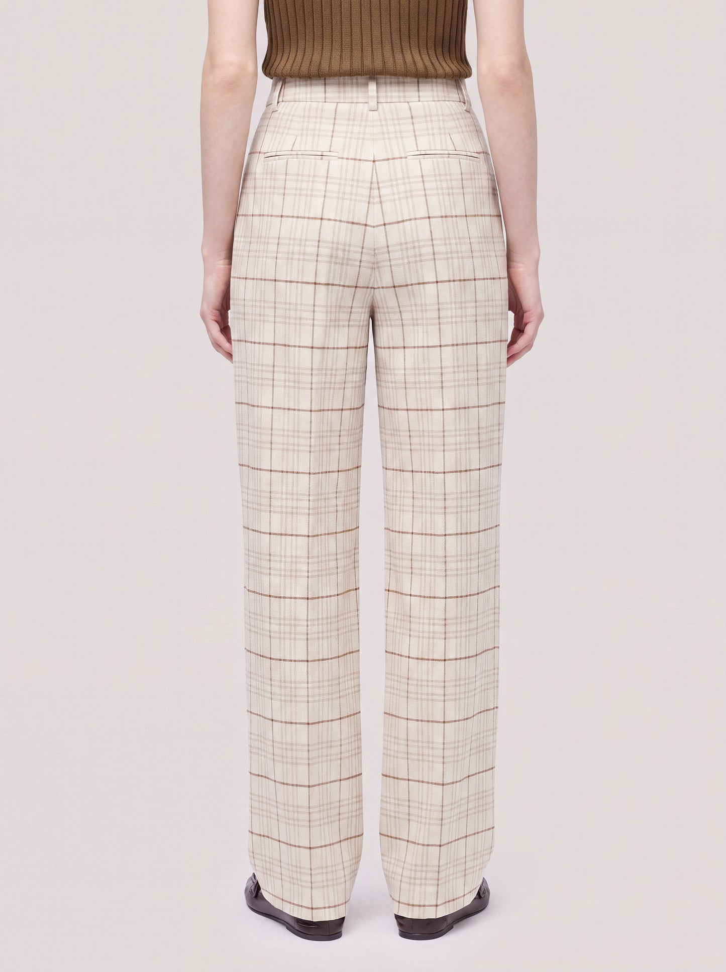Carrot fit trousers in Glen check flannel moon pam232_t22_f26-22_tluna0 74821770608966