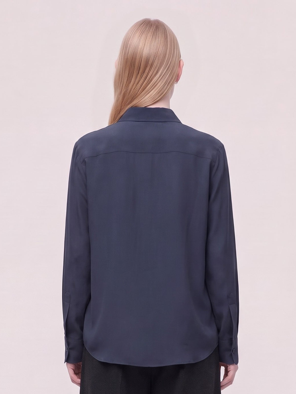 Camicia oversize in seta crepe de chine grafite top121_t20_f26-20_tgrafi 77328985817414